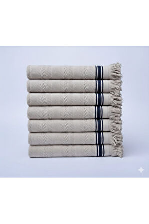 Özdilek Halat Desenli Peştamal 50x90 Cm El-Yüz Havlusu 7'li Bej