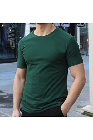 Erkek Siyah Bisiklet Yaka Slim Fit T-shirt