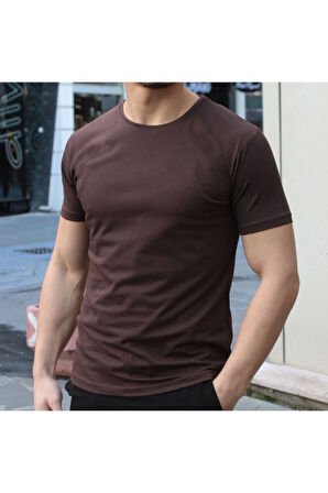 Erkek Siyah Bisiklet Yaka Slim Fit T-shirt