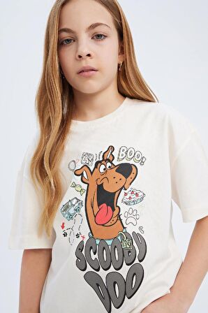 DeFacto Kız Çocuk Scooby Doo Oversize Geniş Kalıp Bisiklet Yaka Kısa Kollu Tişört E0484A825SPER99
