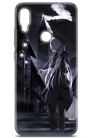 Xiaomi Redmi Note 7 uyumlu Girls 21 Koruyucu Beyaz Saç Şemsiye Gece 