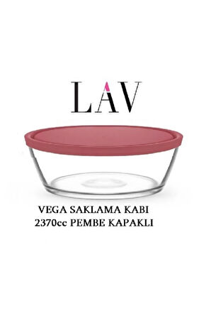 Feyzade Vega Saklama Kabı 1 Adet 2370cc Pembe Kapaklı