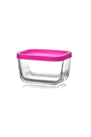 Feyzade Cube Kahvaltılık Saklama Kabı Seti 4 Adet 270cc (CUB-225) Pembe Kapak