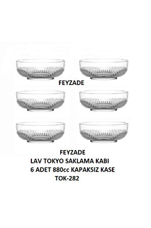 FEYZADE TOKYO SAKLAMA KABI 6 ADET 880cc KAPAKSIZ KASE