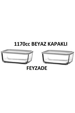 FEYZADE CUBE Kahvaltılık Saklama Kabı Seti 2 adet 1170cc (CUB-238)