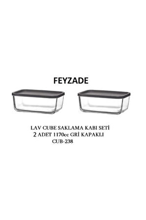 FEYZADE CUBE Kahvaltılık Saklama Kabı Seti 2 adet 1170cc (CUB-238)