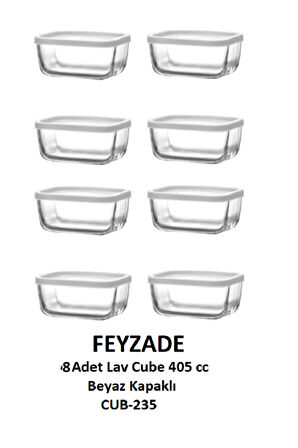 FEYZADE CUBE Kahvaltılık Saklama Kabı Seti 8 ADET 405cc (CUB-235)