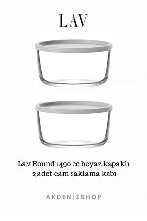 ROUND 1490 CC GRİ KAPAKLI 2 ADET VAKUMLU CAM SAKLAMA KABI
