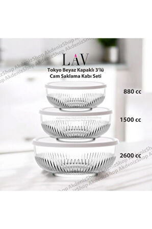 Beyaz Kapak 3 Lü Takım Tokyo Saklama Kabı