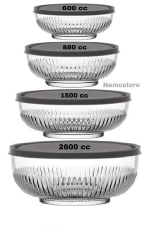 Nemostore Tokyo Saklama Kabı Seti (2600-1500-880-600) Gri Kapaklı 8 Parça