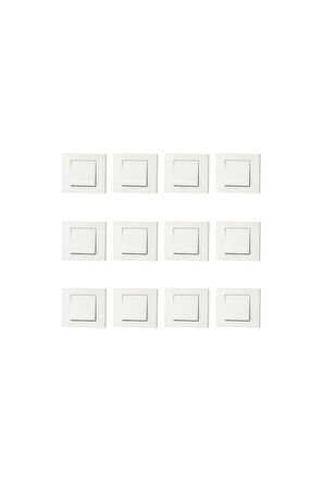 12 Adet Grano Beyaz Anahtar Çerçeve 12 Adet