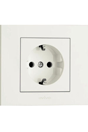 12 Adet Grano Beyaz Topraklı Priz Çerçeve Dahil 12'li Paket / Set