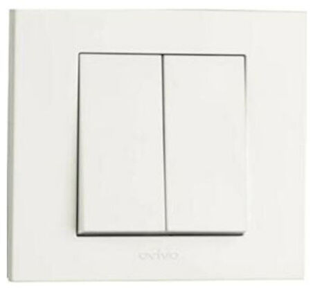 12 Adet Ovivo Grano Beyaz Komitatör İkili Anahtar Çerçeve Dahil
