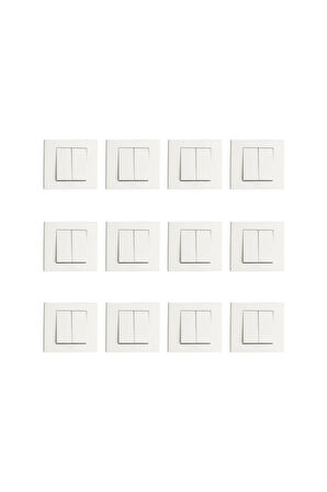 12 Adet Ovivo Grano Beyaz Komütatör Çerçeve Dahildir