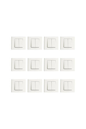 12 Adet Ovivo Grano Beyaz Komütatör Çerçeve Dahildir**