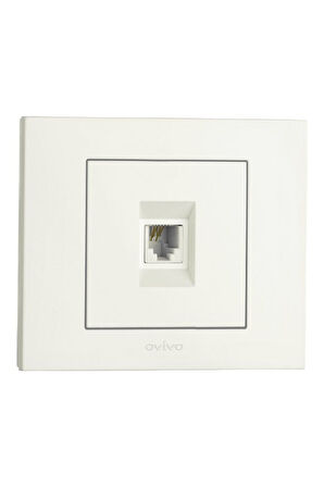 12 Adet Ovivo Grano Beyaz Numeris Telefon Prizi Çerçeve Dahil