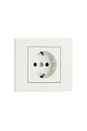 12 Adet Ovivo Grano Beyaz Topraklı Priz Çerçeve Dahil*