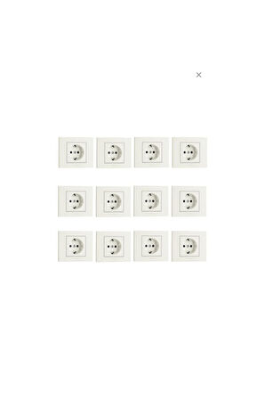 12 Adet Ovivo Grano Beyaz Topraklı Priz Çerçeve Dahildir**