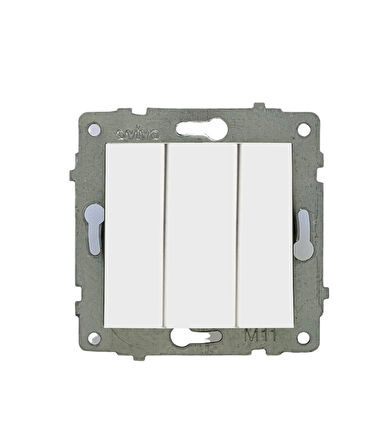 15 Adet Ovivo Grano Beyaz Üçlü Anahtar ÇERÇEVE HARİÇTİR