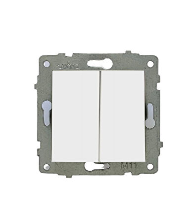 20 Adet Ovivo Grano Beyaz Komitatör İkili Anahtar ÇERÇEVE HARİÇTİR