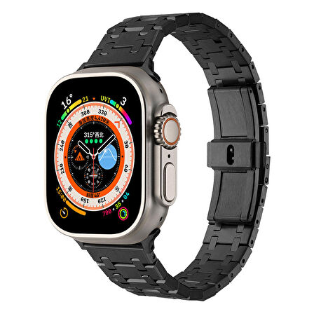 Gpack Apple Watch Series 8 uyumlu 41mm Kordon Şerit Dizayn Mat Görünüm Metal KRD83