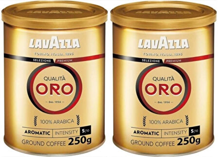 Qualita Oro Filtre Kahve Teneke Kutu ikili Set (250 GR x 2 ) Orijinal