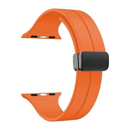 Gpack Apple Watch SE uyumlu 44mm Kordon Ayalanabilir Mıknatıslı Mat Silikon KRD84