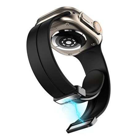Gpack Apple Watch SE uyumlu 44mm Kordon Ayalanabilir Mıknatıslı Mat Silikon KRD84