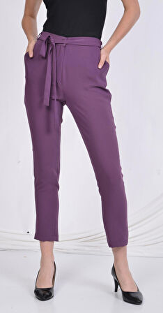 SORALLİNE KADIN PANTOLON YAZLIK YARI BEL LASTİKLİ 1696 AEROBİN KUMAŞ MOR