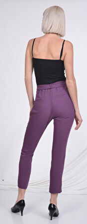 SORALLİNE KADIN PANTOLON YAZLIK YARI BEL LASTİKLİ 1696 AEROBİN KUMAŞ MOR