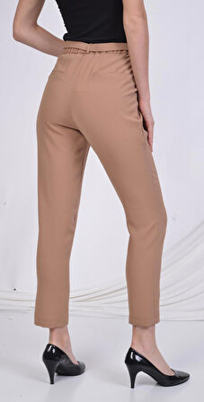SORALLİNE KADIN PANTOLON YAZLIK YARI BEL LASTİKLİ 1696 AEROBİN KUMAŞ NOHUT