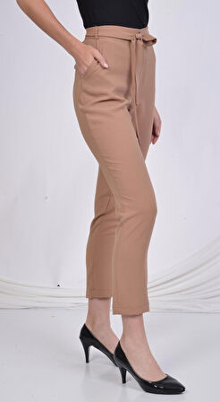 SORALLİNE KADIN PANTOLON YAZLIK YARI BEL LASTİKLİ 1696 AEROBİN KUMAŞ NOHUT