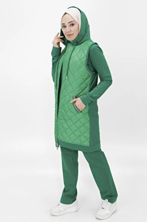 CYLN70060 İKİ İPLİK KUMAŞ YELEKLİ ÜÇLÜ TAKIM