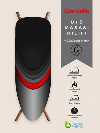 (HEDİYELİ) RED CİRCLE (XXL BEDEN) (60X162 CM ) ÜTÜ MASASI KILIFI
