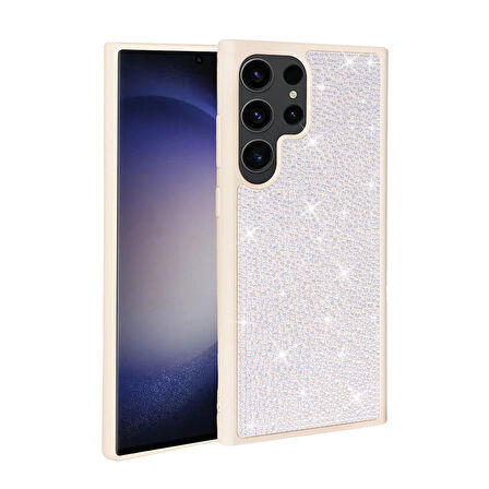 Gpack Samsung Galaxy S23 Ultra Kılıf Diamond Parlak Taşlı Ston Kapak Silikon