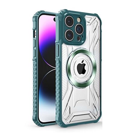 Gpack Apple iPhone 14 Pro Max Kılıf Prag Magsafe Özellikli Double Sided Non Slip PC TPU Kapak