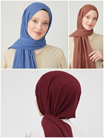 Alcanavm Levidor 3'lü Naturel Cazz Şal 1698753246959