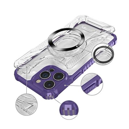 Gpack Apple iPhone 14 Pro Kılıf Prag Magsafe Özellikli Double Sided Non Slip PC TPU Kapak