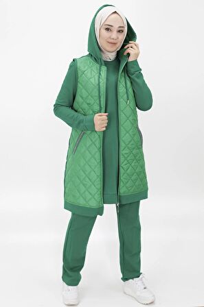 CYLN70060 İKİ İPLİK KUMAŞ YELEKLİ ÜÇLÜ TAKIM