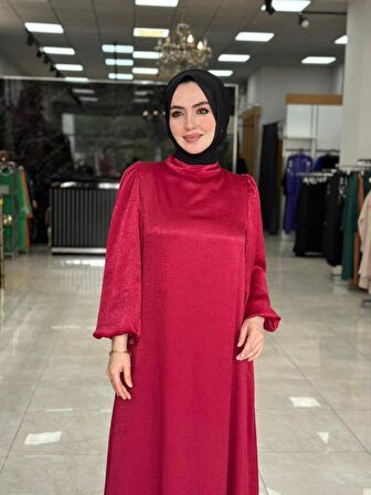 Lale Elbise Bordo Beden 38