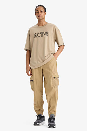 DeFactoFit Oversize Geniş Kalıp Kargo Cepli Sporcu Dokuma Pantolon C1528AX24SMBG315