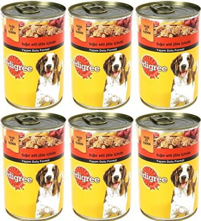 Pedigree Biftekli Köpek Maması Konserve 400Gr x 6Adet