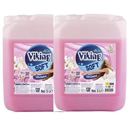 Viking Soft Gül & Zambak Beyazlar ve Renkliler İçin Yumuşatıcı 2 x 5000 ml 122 Yıkama