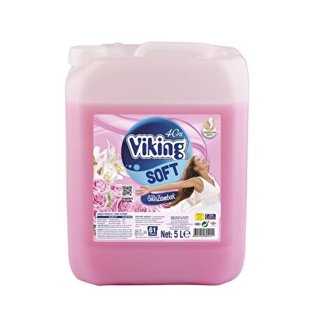 Viking Soft Gül & Zambak Beyazlar ve Renkliler İçin Yumuşatıcı 2 x 5000 ml 122 Yıkama