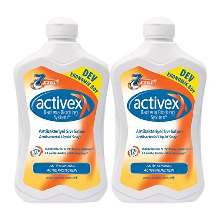 Activex Sıvı Sabun Aktif Antibakteriyel 1800 Ml x 2 Adet