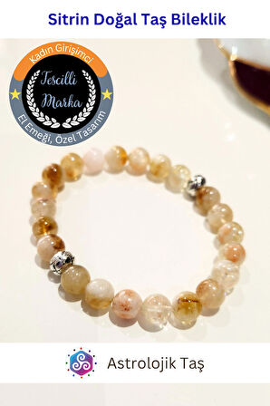 Sitrin Doğal Taş Bileklik - El Emeği - Para Taşı, Başarı, Tüccar Taşı, Enerji, Şans Taşı