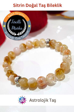 Sitrin Doğal Taş Bileklik - El Emeği - Para Taşı, Başarı, Tüccar Taşı, Enerji, Şans Taşı