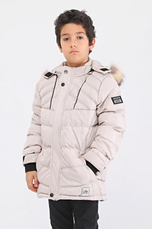 Benittokids Natural Kürklü Erkek Çocuk Kaban Bej 51237T