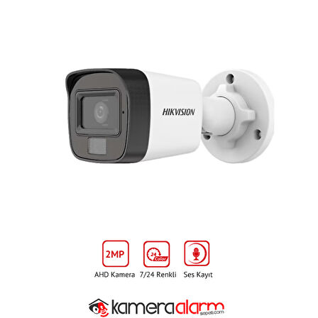 HIKVISION 7 Kameralı Gece Gündüz Renkli, Ses Kayıtlı Güvenlik Kamerası Seti - Uzaktan Izleme - 1TB