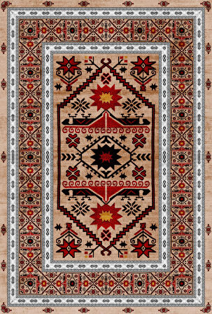 Pamuk Dokuma Taban Kaymaz Yıkanabilir Klasik Desenli  Salon Halısı Mutfak Halısı Koridor Halısı